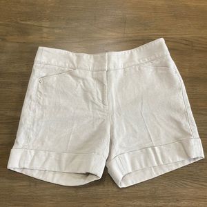 WHBM Beige Cuffed Dress Shorts Size 0 Inseam 4.75”